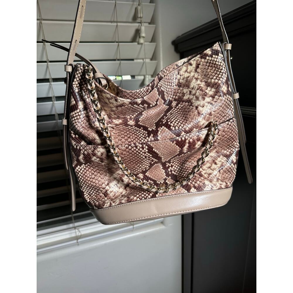 NWT MICHAEL KORS REESE Python bucket shoulder EMB… - image 5